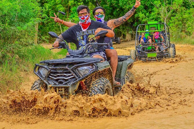 Buggy Adventure ATV in Punta Cana Macao Beach and Water Cave - The Macao ranch stop: driving setup plus Dominican coffee, cacao, and mamajuana