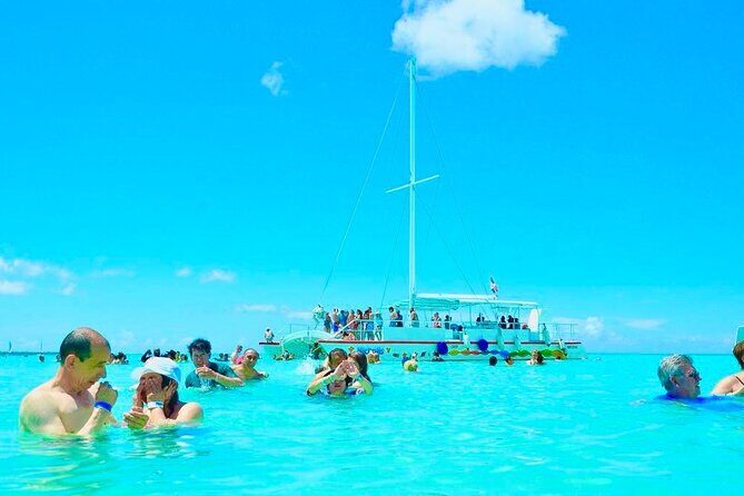 Day Trip to Saona Island with Lunch and Open Bar - Mano Juan Natural Pools: wading in shallow water with wow-factor
