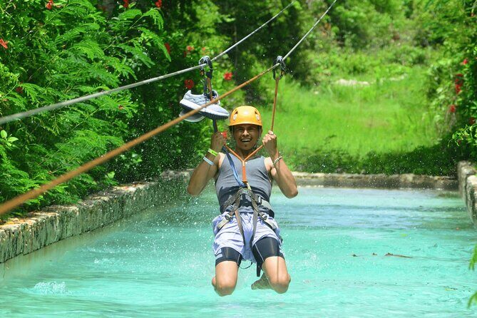 Jet Ski Punta Cana Water Park with Zipline & Inflatable Course - Flying Over the Lake: The 200-Meter Zipline Experience