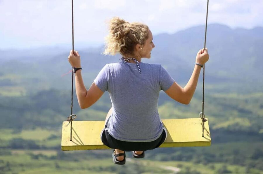 Miches: Montana Redonda Safari Trip - The swing at 1,000 feet: optional adrenaline and a strong photo payoff