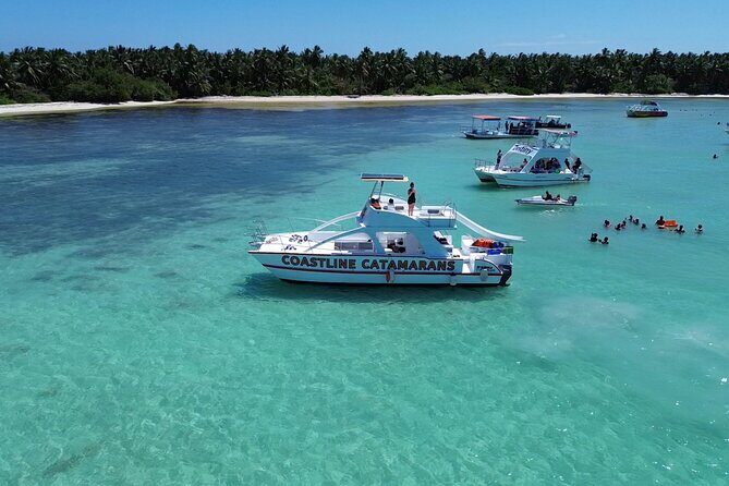 Private, All Inclusive, Double-Decker Catamaran in Punta Cana - The Natural Pool stop: warm water, protected swimming, and a floating bar