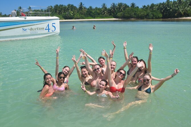 Private Catamaran Cruise with Slide & unlimited drinks - Stop 2: Bar, Music, and the Party-Boat Energy