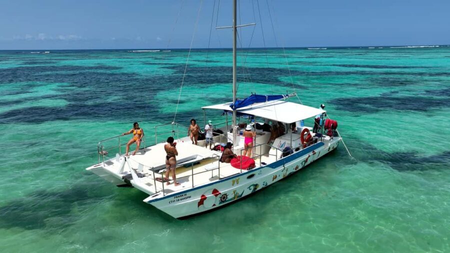 Punta Cana: Party Boat Catamaran Tour - The quiet beach stop: fine sand, swimming, and coconut-tree scenery