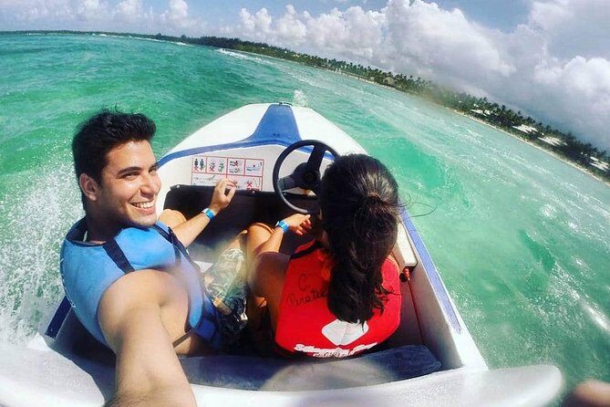 Punta Cana Speed Boat with Snorkelling - Stop 1 at Bavaro Beach: take control, snorkel the coral reef, then hit the natural pool