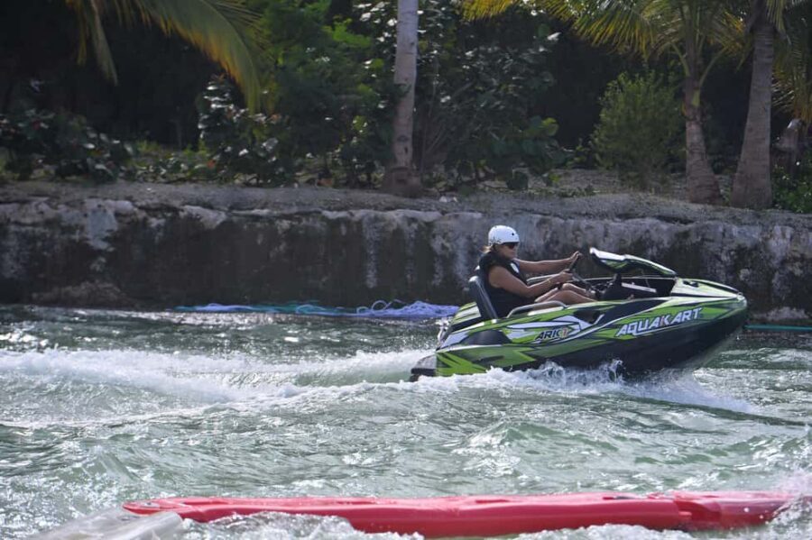 THE ONLY JET SKI TOUR IN PUNTA CANA - Zip line and inflatable obstacle course: the park’s non-water adrenaline